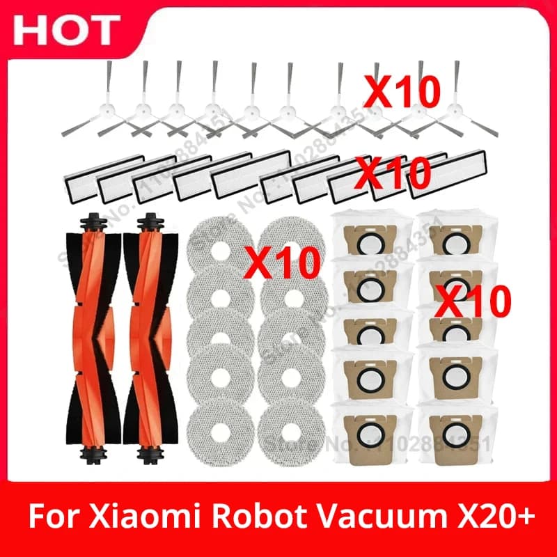 Pièces de rechange pour aspirateur Robot Xiaomi X20 + / X20 Plus, accessoires, brosse latérale princ