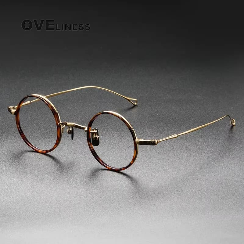 Monture de lunettes en titane pur hommes Vintage rond nouvelle marque Design montures de lunettes fe