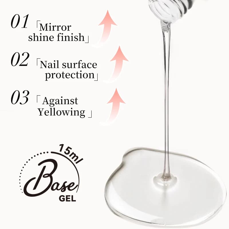 UR SUGAR 15 ml Gel de Base et sans lingette couche de finition Semi Permanente 2 en 1 bouteille d'ap