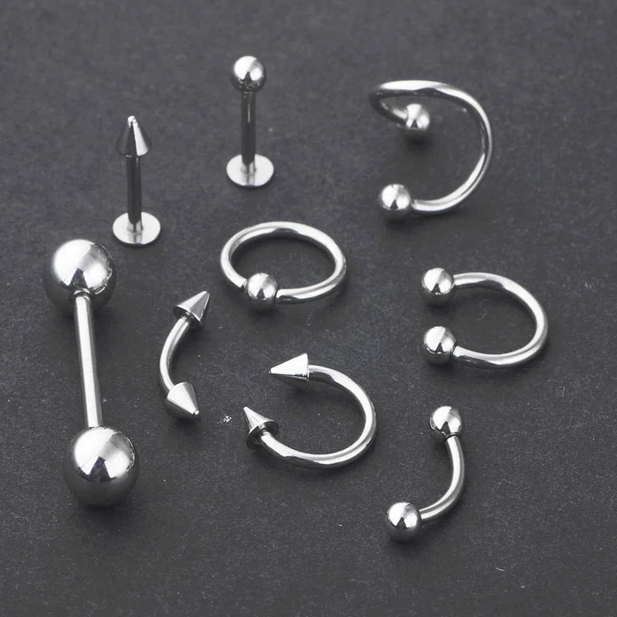 100 pièces Lot anneau de nez en acier chirurgical cerceau narine Piercing Septum anneau fer à cheval