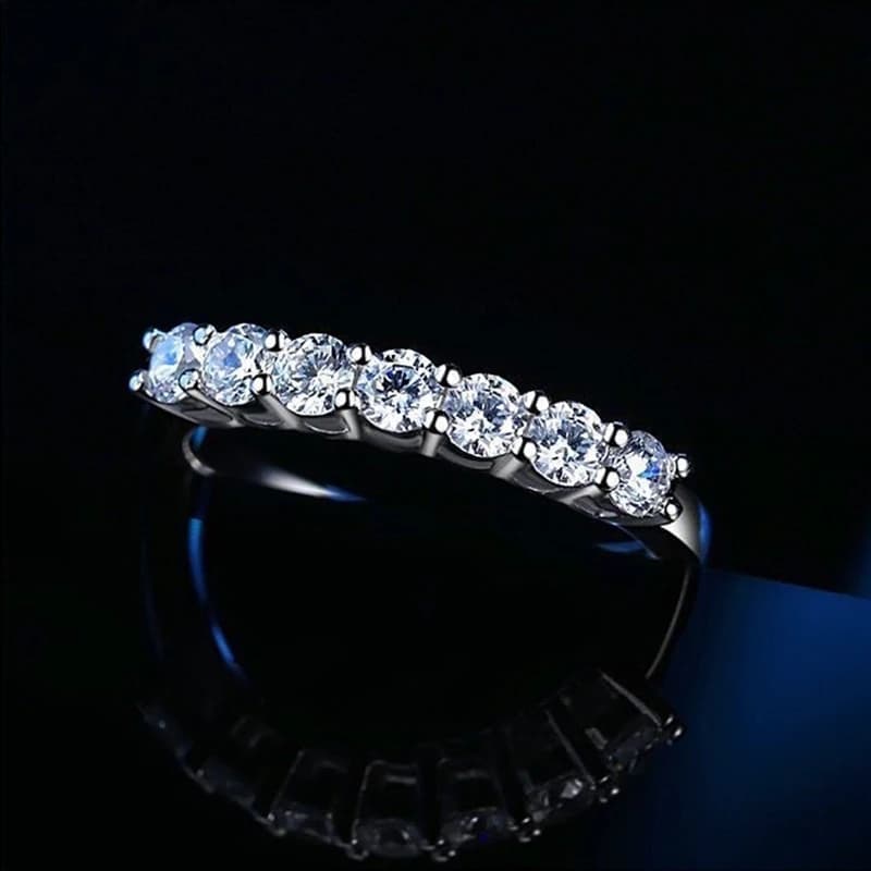Stylo Polaroid en argent regardé 100% avec diamant Pass pour femme, bague Moissanite, bague de maria