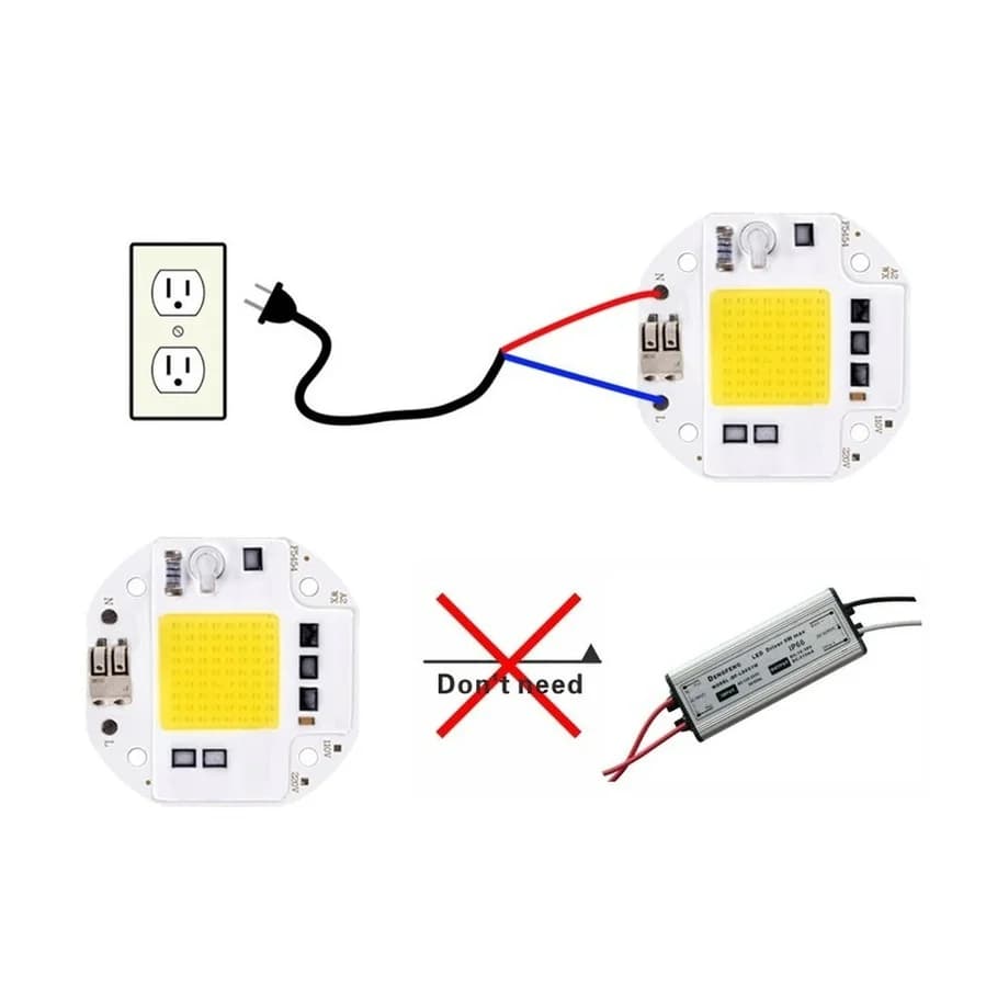 Puce LED COB 50W 70W 100W sans soudure pour projecteur projecteur 220V 110V perles de lumière LED in