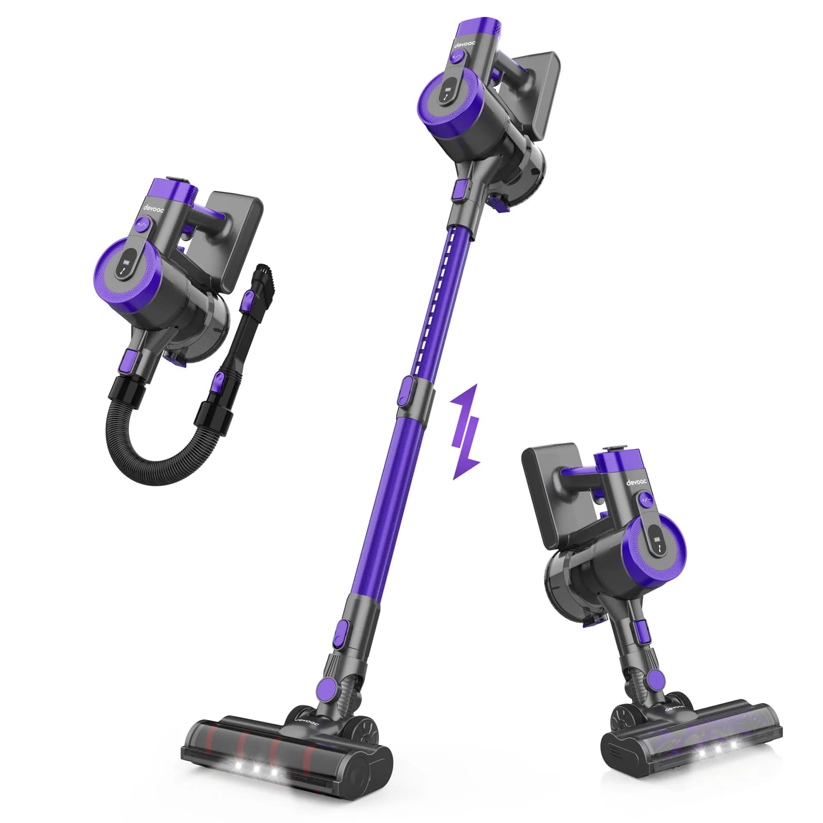 DEVOAC-Aspirateur sans fil V90, aspirateur à anciers ultra-léger 6 en 1, moteur 365W, 28KPa, détermi