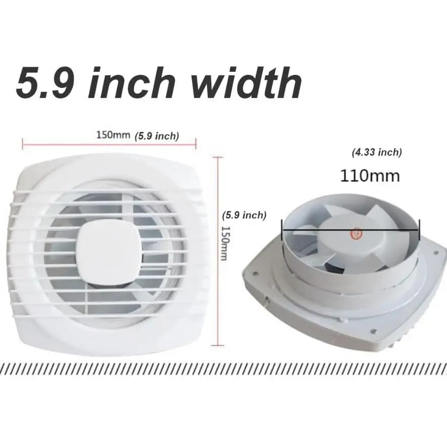 220V 4/6/7 pouces 110/150/180mm silencieux ventilation forte ventilateur d'extraction pour fenêtre m