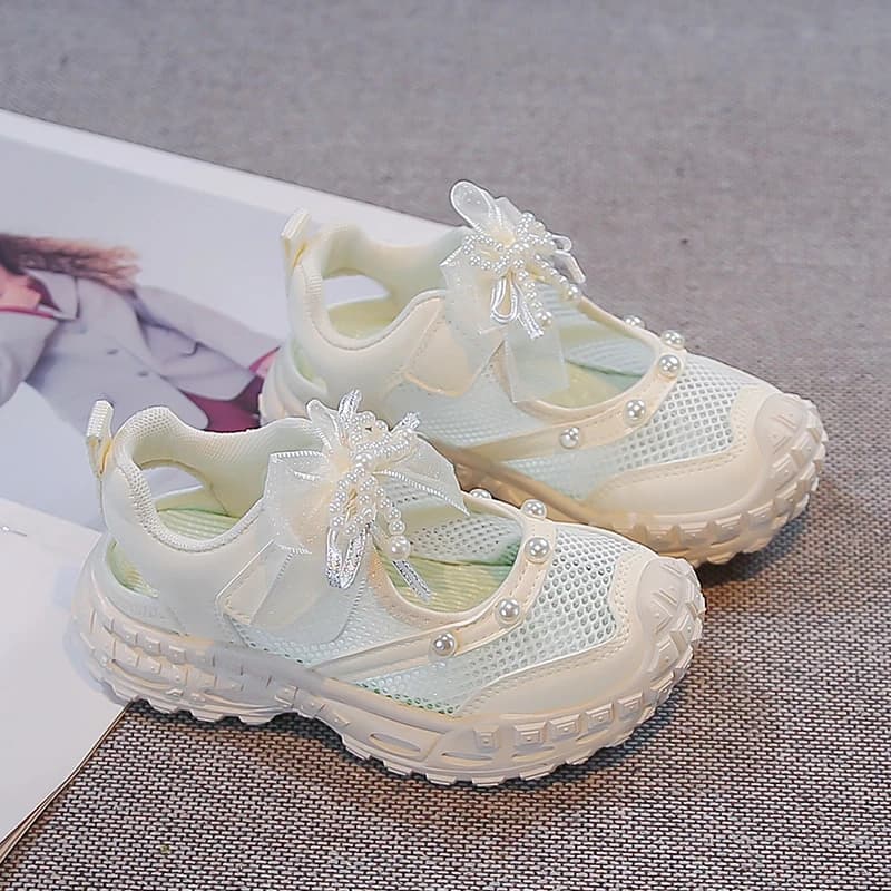 Sandales d'été pour enfants, respirantes, en maille, pour filles, antidérapantes, à la mode, style p