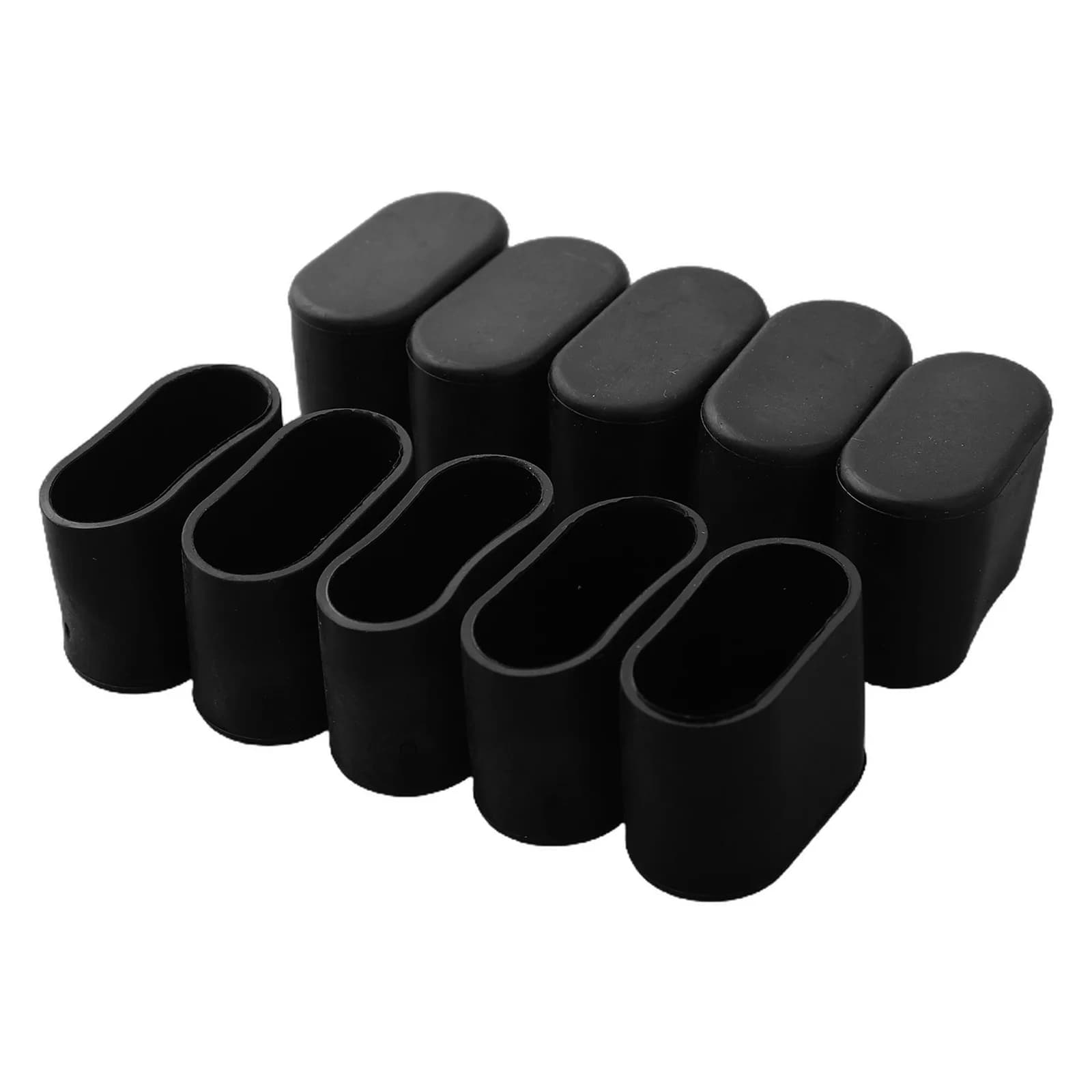 Capuchons de pieds de chaise en caoutchouc, 10 pièces, couvertures ovales, pieds de Table, protecteu