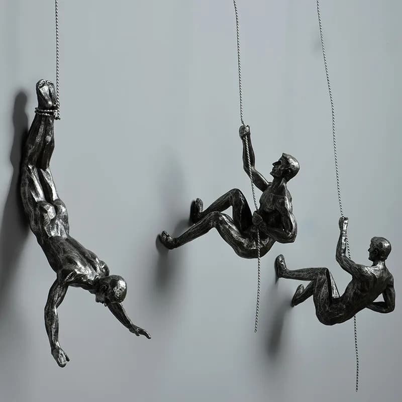 Figurine murale en résine pour homme et homme, ensemble de 6 pièces, abstrait, créatif, escalade, fi