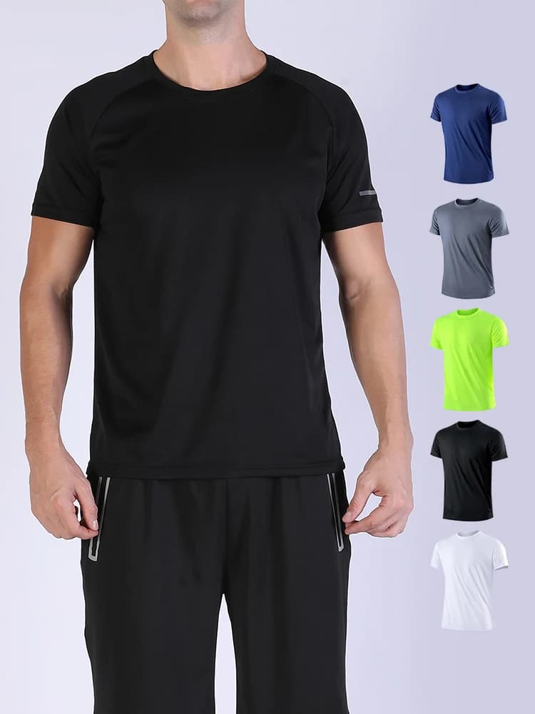 T-shirt de sport à séchage rapide ultraléger pour hommes, haut léger respirant, document solide, ent