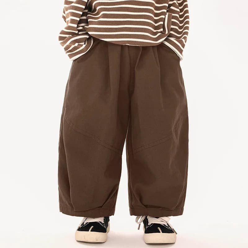 Pantalon sarouel élégant pour garçons, couleur unie, ample, en pur coton, décontracté, pour enfants 