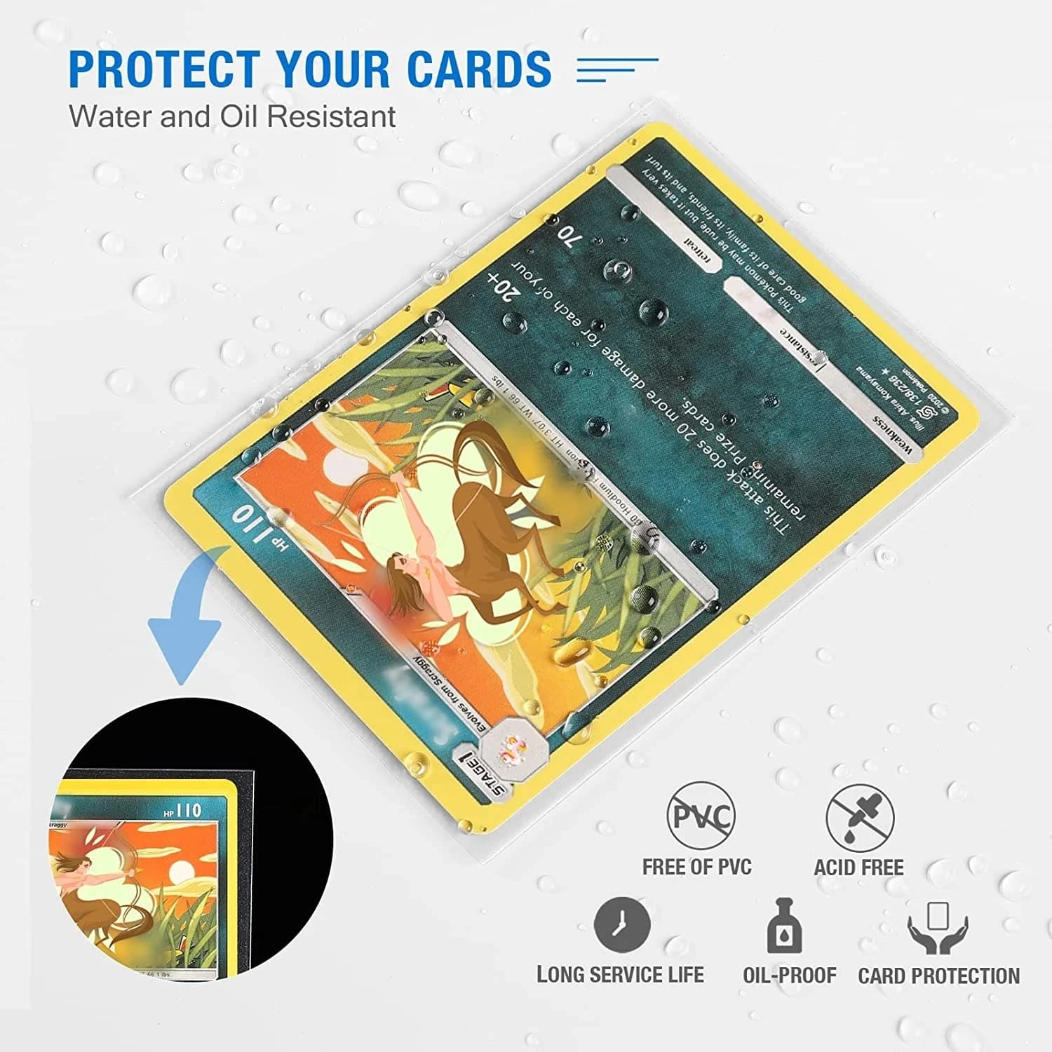 Pochettes de cartes laser en aluminium en forme de cœur, sac de rangement transparent pour jeu de ta
