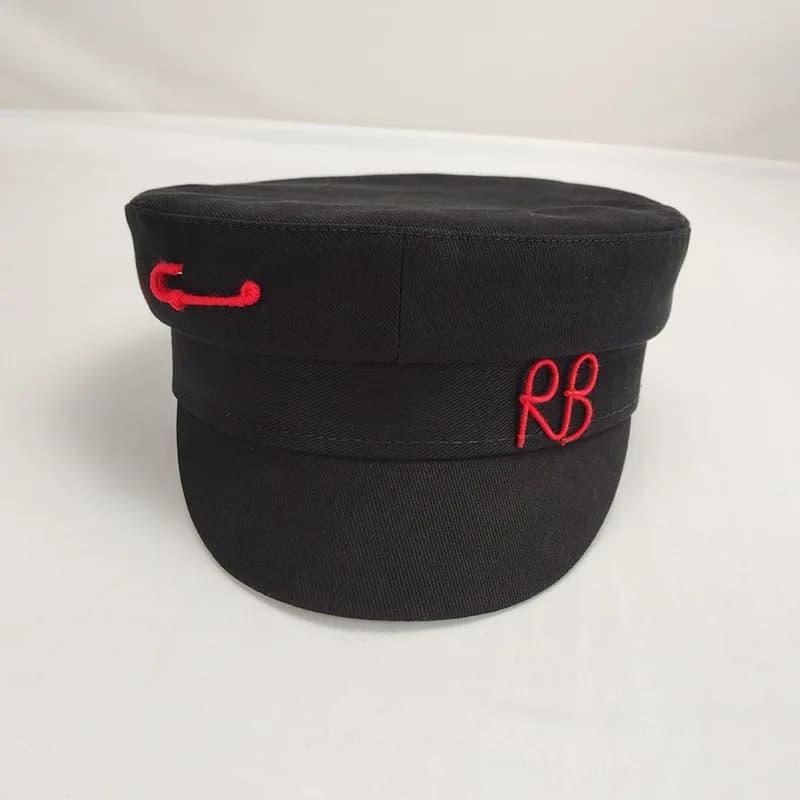 Casquettes gavroche en coton pour femmes, chapeau plat Militray, streetwear bleu marine, béret Lady 