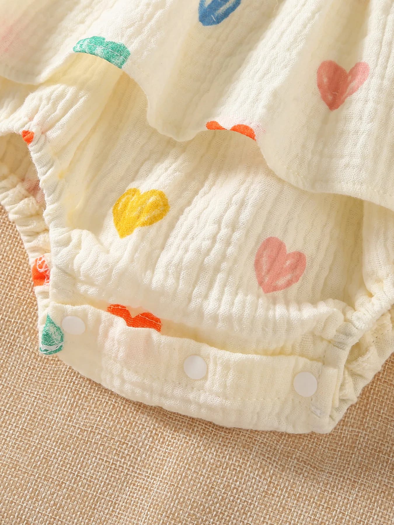 Ensemble de vêtements d'été pour nouveau-né fille 3M-2T, combinaison à imprimé cœur, body jaune pour
