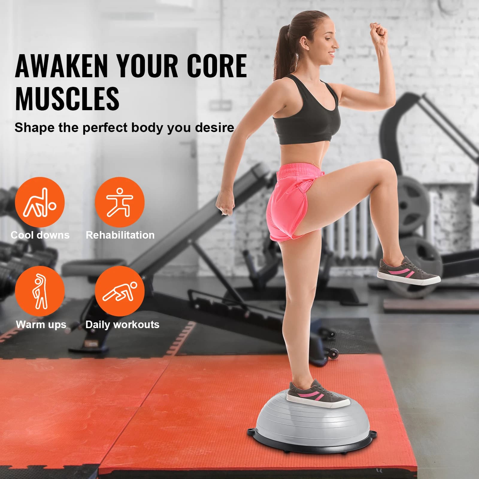 SucceBuy 23/26 pouces demi exercice balle formateur Balance balle formateur 660lbs capacité stabilit