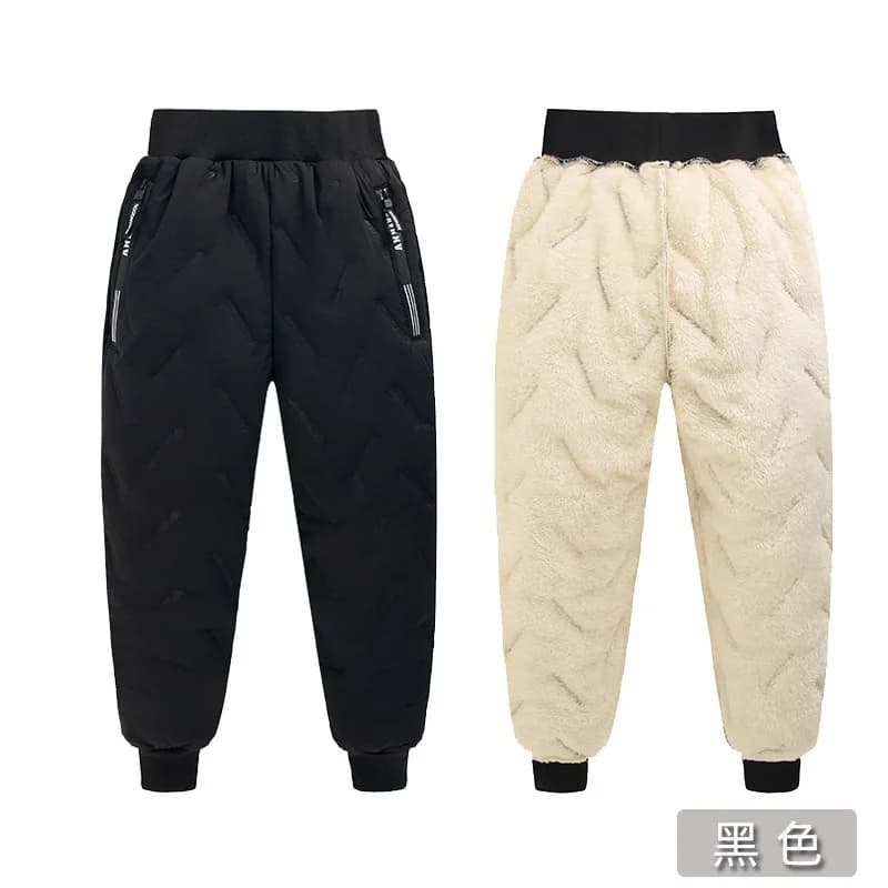 Pantalons rembourrés d'hiver pour enfants, épais et chauds en velours, pantalons longs en laine d'ag