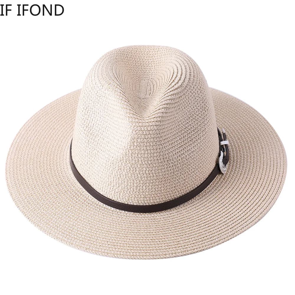 Chapeau de paille de grande taille 60CM pour parents et enfants, en papier d'été, Panama, Jazz, plag