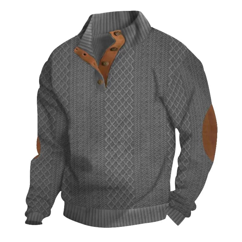 Pull jacquard tricoté à col montant et manches longues pour homme, collection automne-hiver 2026, be