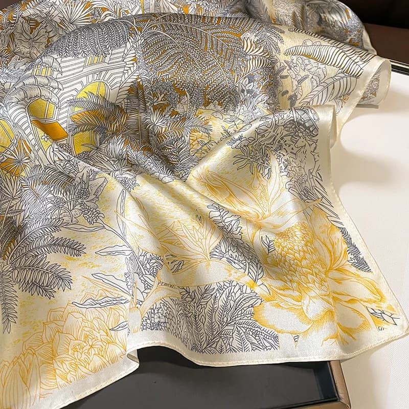 Écharpe carrée pour femmes, foulard de la présidence, châle de plage d'été, bandana, hijab, pashmina