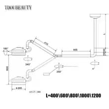 Lampe chirurgicale murale LED 72W 2026 pour chirurgie dentaire et vétérinaire, sans ombre, 90V-230V,