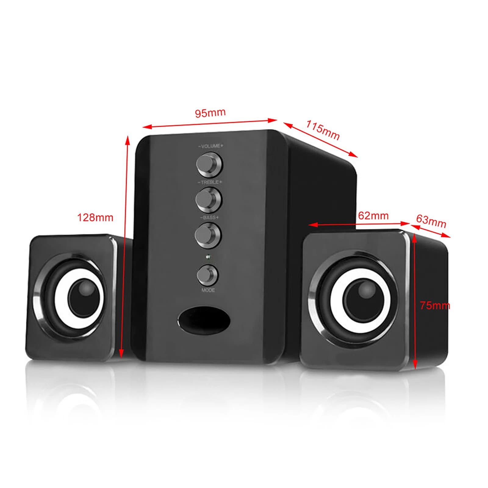 D-202 Filaire Haut-Parleur BLOComputer Haut-Parleur Basse Stéréo Lecteur De Musique Subwoofer Sound 