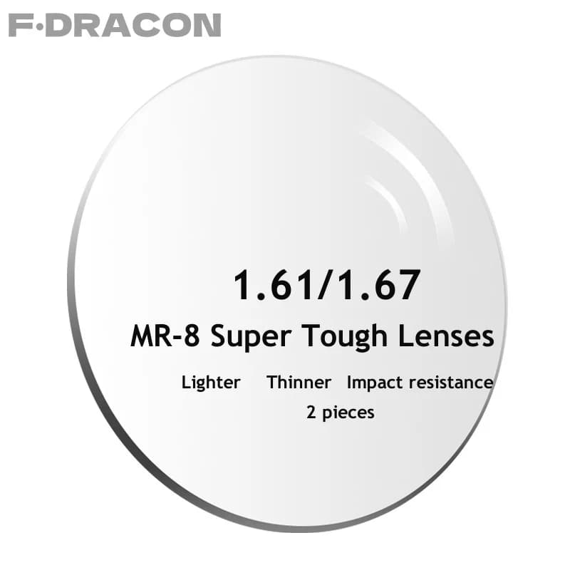 F · DRACON 1.61MR-8 Ultra résistant et Ultra-mince Anti-rayonnement asphérique résistant à l'usure s