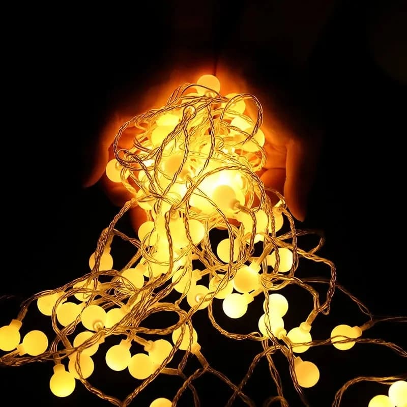 Guirlande lumineuse Globe féerique à petites boules de 10M, fonctionne avec USB/à piles, pour jardin
