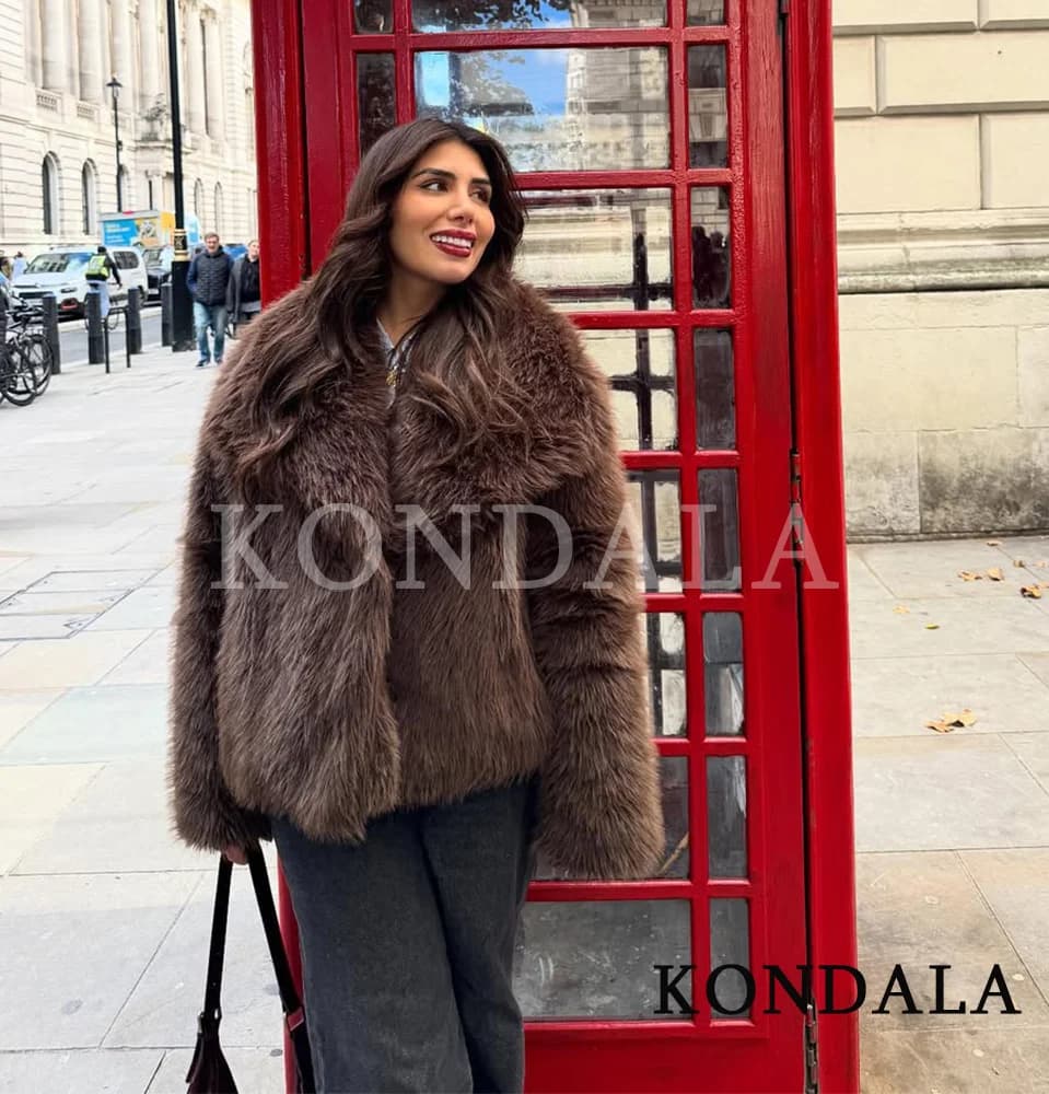 Manteau en fourrure vintage pour femmes, automne hiver, chaud, décontracté, ample, tendance, fausse 