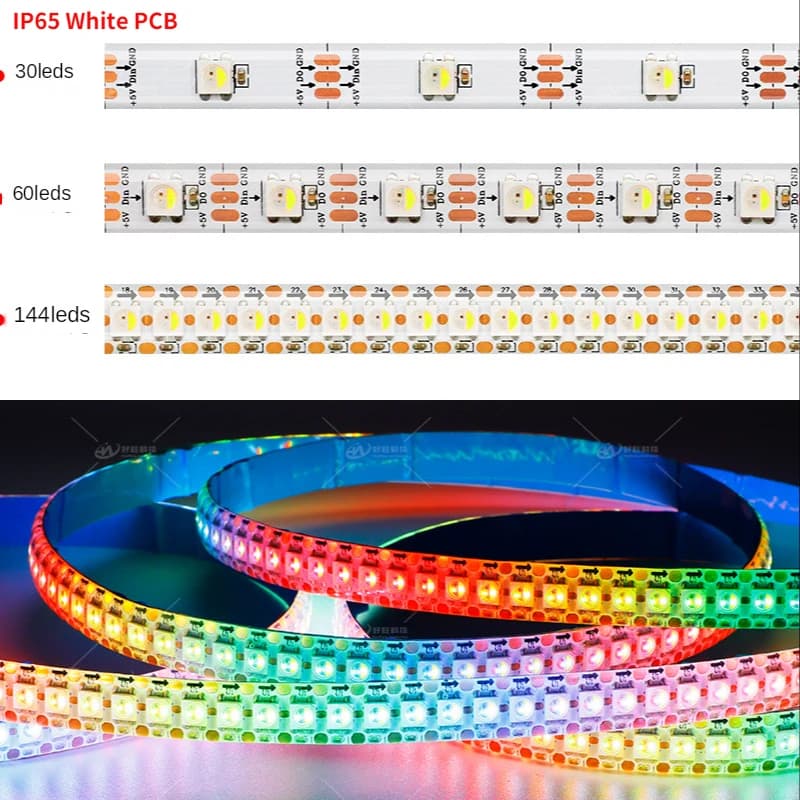 Bande Lumineuse LED SK6812 RGBW 4 en 1, Similaire à WS2812B 30 60 144 gible/m, Adressable Individuel