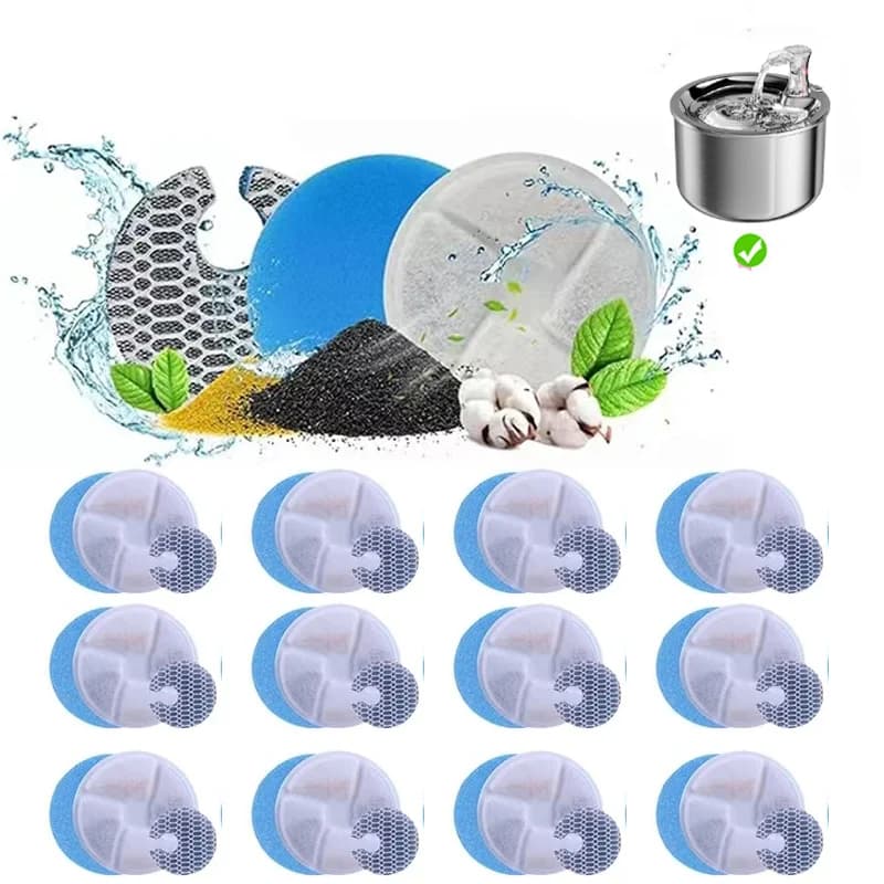 Filtres de fontaine d'eau pour chat, filtres de remplacement à charbon actif pour distributeur d'eau