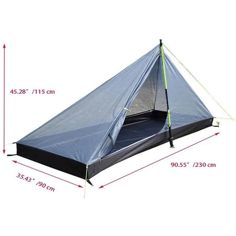 1 personne randonnée Camping tente ultralégère sans tige pyramide tente 4 saisons sac à dos tente ex