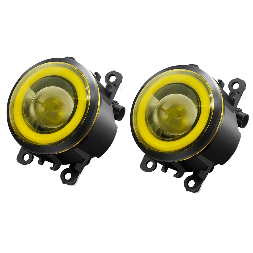 Phare antibrouillard LED Angel Eye pour pare-chocs avant de voiture, feu de jour, COB, DRL, 3000LM, 
