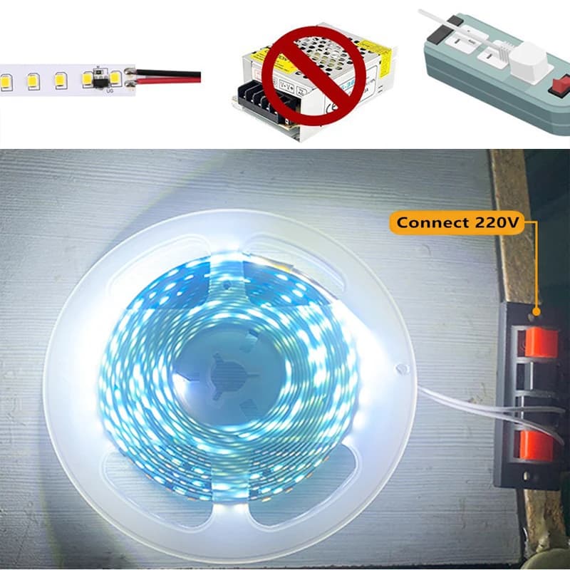 Bande lumineuse LED AC 220V 2835 1-20m 120LED s/m, haute luminosité 220V, blanc/blanc chaud/blanc na