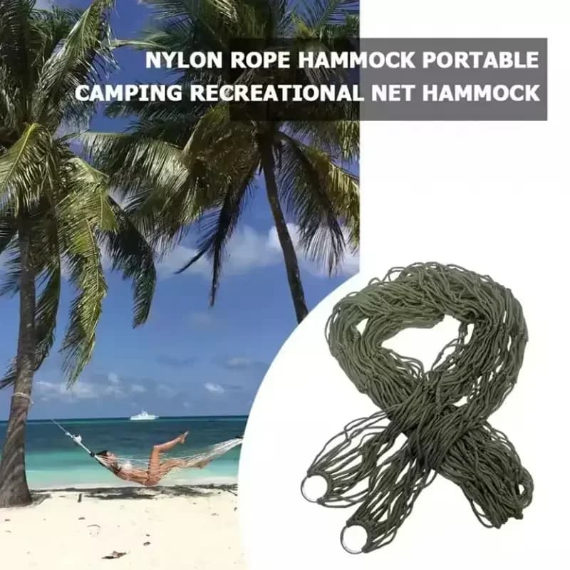 Hamac Portable en corde de Nylon épaisse pour jardin et extérieur, hamac en maille d'intérieur, chai