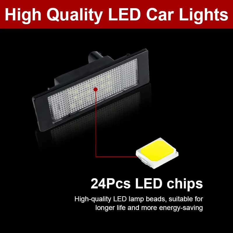 2x feux de plaque d'immatriculation à LED blancs SMD, adaptés pour BMW E81 E87 F20 F21 E63 E64 F06 F