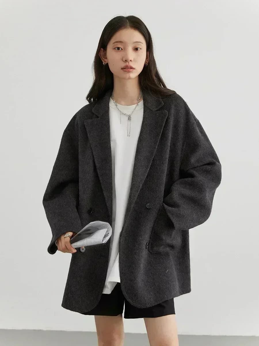 CHIC VEN – manteaux en laine pour femmes, ample, décontracté, Double boutonnage, rétro, veste Double