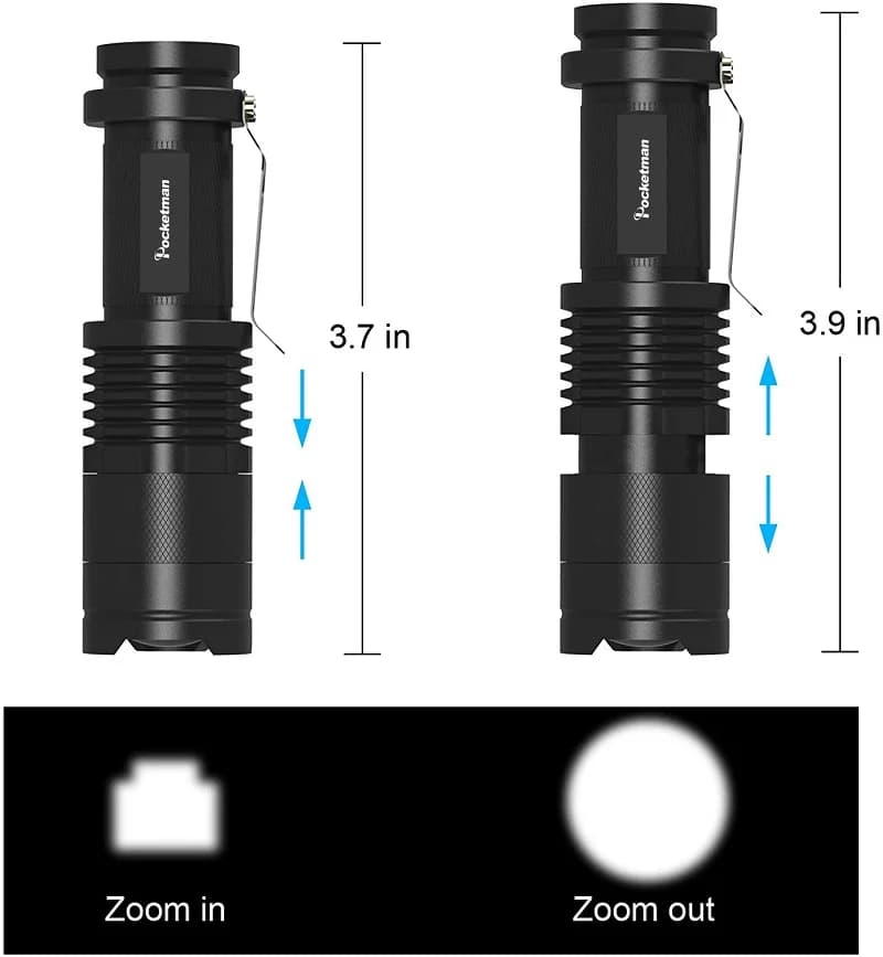 Mini lampes de poche Super lumineuses, mise à niveau, lampe de poche LED, torche étanche, Zoomable, 