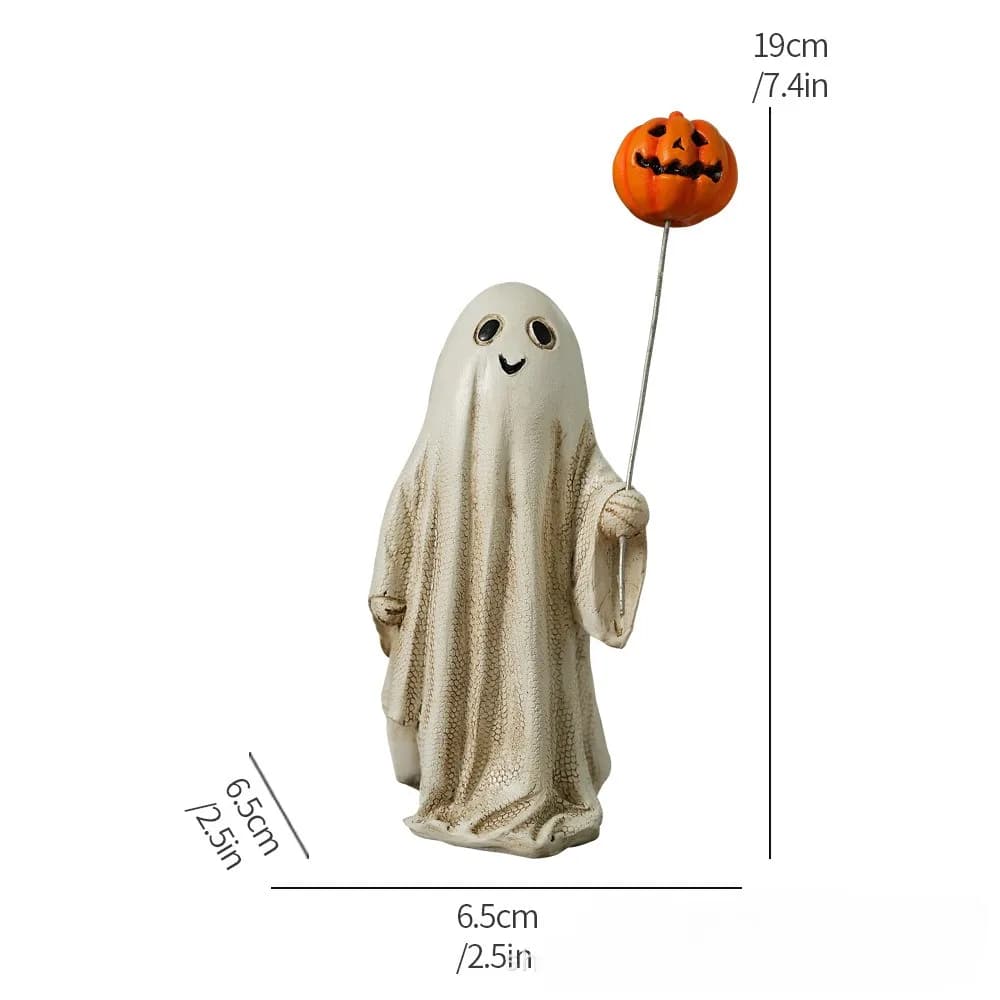 Figurine de Fantôme d'Halloween en Résine, Statue de Citrouille Effrayante, Ornements de Maison, Éta