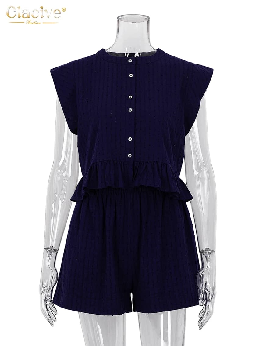 ClacMarkets-Ensemble 2 Pièces Décontracté pour Femme, Haut en Fibre Précieuse, Blanc, Taille Haute, 