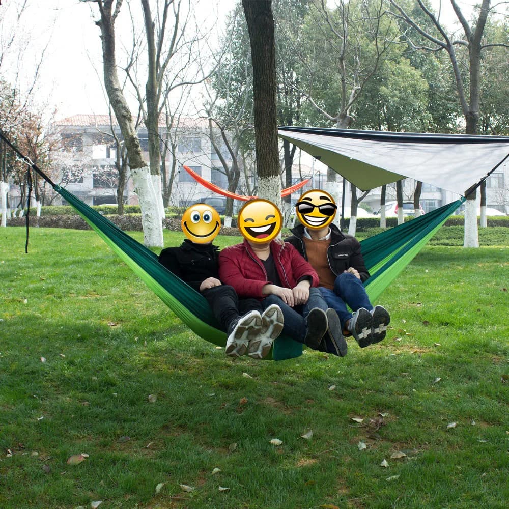 Hamac de jardin de randonnée de Camping en plein air de taille simple et Double de tissu de Parachut