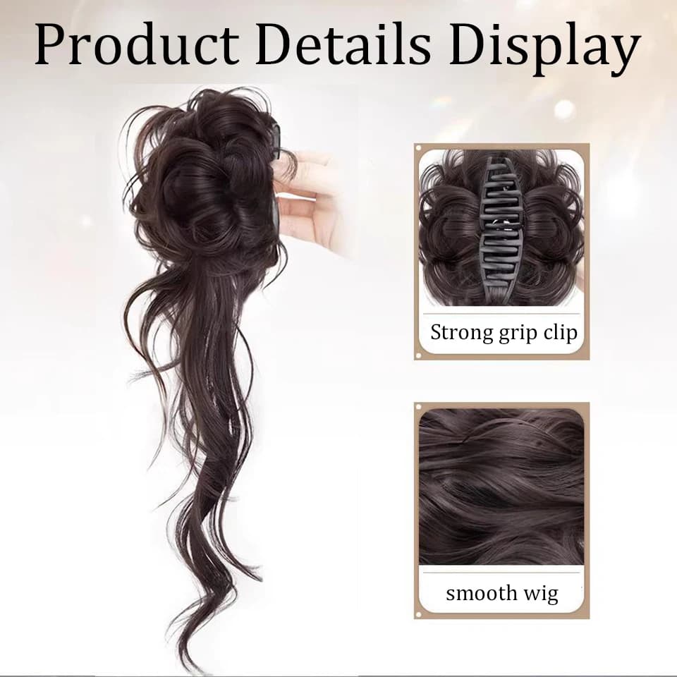 Perruque synthétique extra-longue style chignon barbe de dragon, rétro coréen, élégante et décontrac