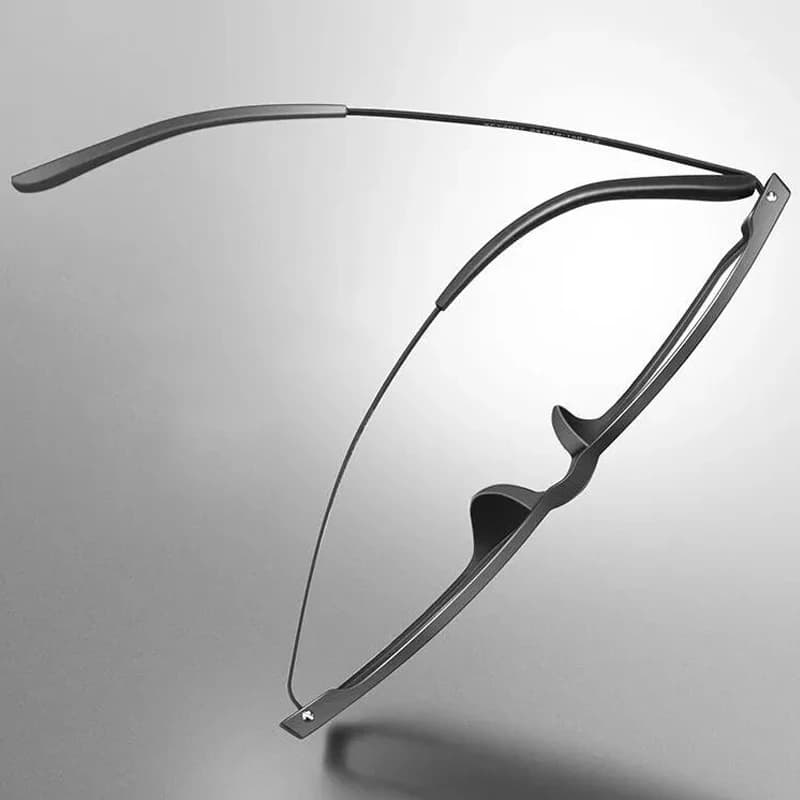 Lunettes de lecture multifocales progressives classiques en titane pur pour hommes, Anti-lumière ble