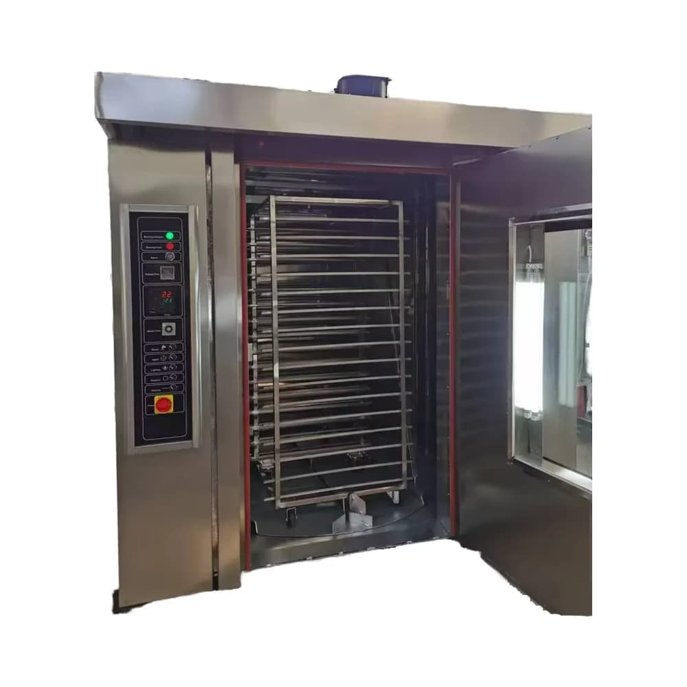 Four à gaz rotatif sur mesure pour la cuisson du pain, capacité 100 kg, pour snacks, pains, croissan