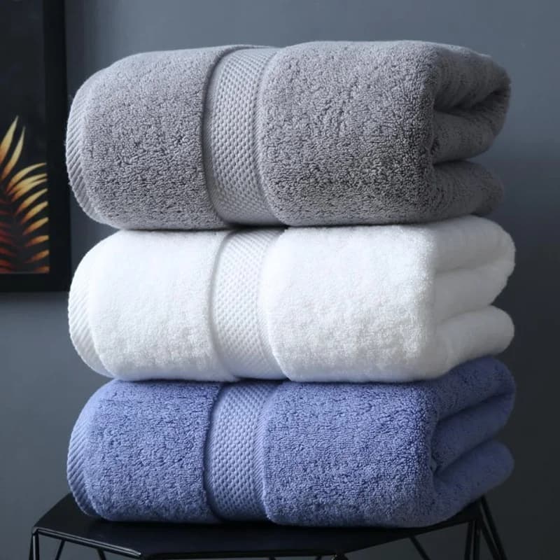 Serviette de Bain en Coton pour Adulte, Douce et Absorbante, Grande Serviette de Plage, Hôtel, Spa, 