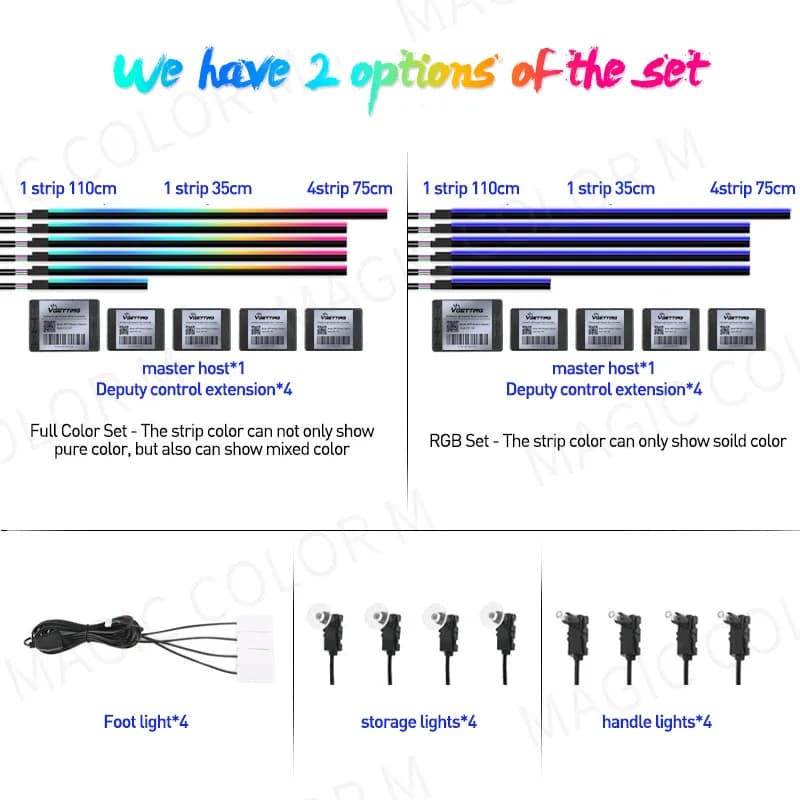 Lampes d'ambiance pour voiture 18 en 1, éclairage LED RGB 64 couleurs, bande acrylique cachée univer
