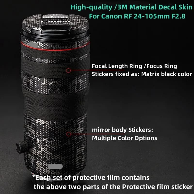Pour Canon RF 24-105mm F2.8 décalcomanie peau caméra lentille autocollant vinyle Film protecteur man