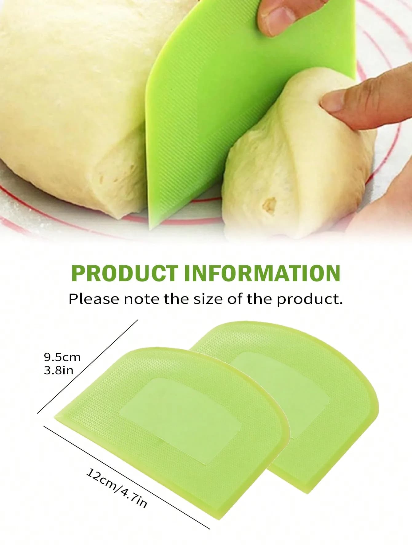 Leeseph 2 pièces bol grattoir à pâte coupe-pâte en plastique sûr aux aliments banc Flexible grattoir