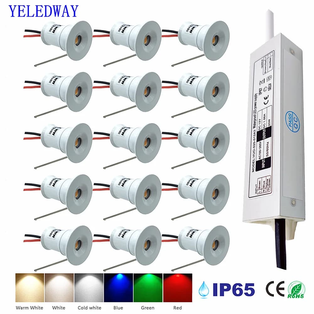 Mini Downlight LED 12V 1W encastré petit Spot lumière plafond cuisine salle escalier intérieur proje
