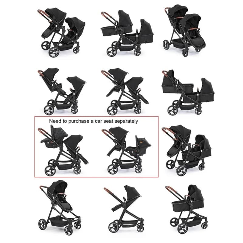 NOUVEAUX poussettes légères multifonctions pour jumeaux Poussettes pour deux enfants à bord landau 2