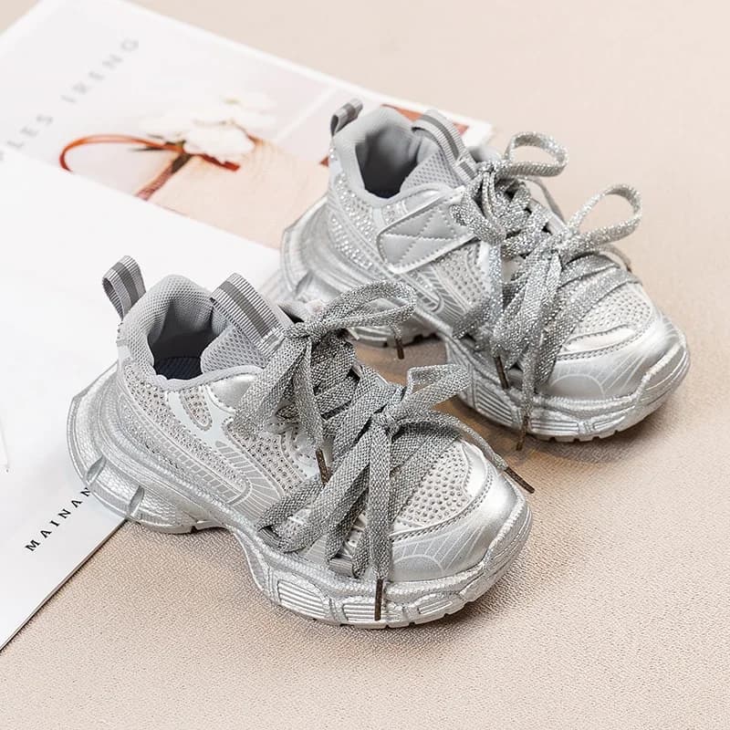 Baskets coordonnantes de style coréen pour enfants, chaussures de sport douces, confortables, décont