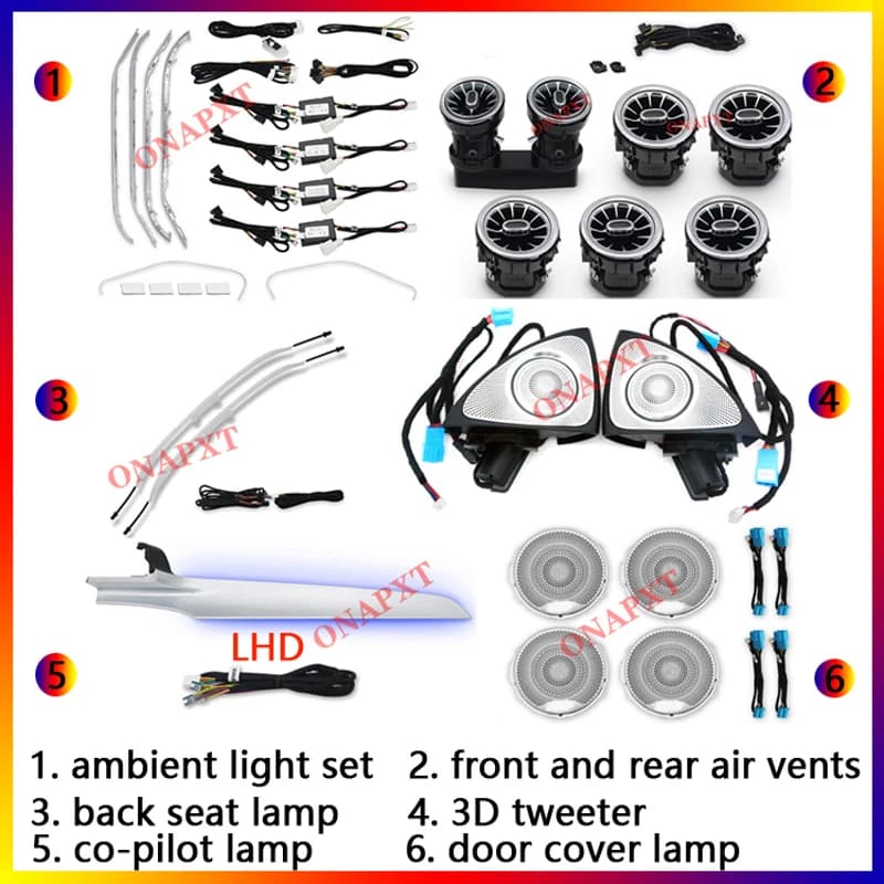 Pour Mercedes Benz Pour AMG Atmosphere LED C/GLC Coupé 2014-2022 X253 W205 Lumière d'ambiance Turbin