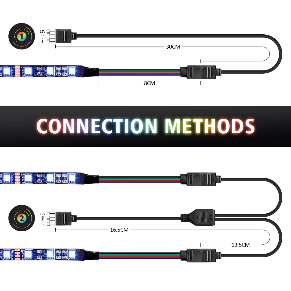 Bande lumineuse LED de jeu RGB 1 à 2/3, Kit de répartiteur pour carte mère Aura Sync 12V, 4 broches,